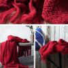 Warm Cozy Knitted Throw Blankets Red 130cm X160cm