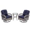 3pc Outdoor Swivel Rocker Patio Chairs 360  Rocking Set With Thick Cushions