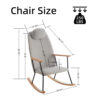 Modern Rocking Chairs Upholstered Chairs Comfortable Side Chairs For Children's Rooms, Bedrooms, Living Rooms